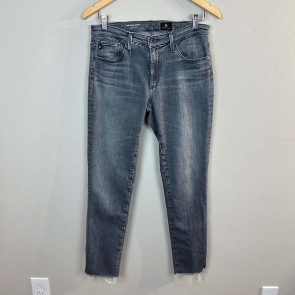 AG Adriano Goldschmied Jeans 29R Women Gray Prima Ankle Cigarette Denim Skinny - Picture 1 of 15